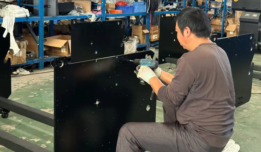 person working on machine